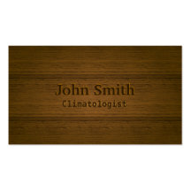 Wood Embossing Climatologist Business Card