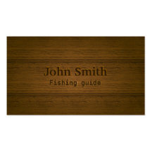 Wood Embossing Fishing Guide Business Card