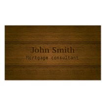 Wood Embossing Mortgage Agent Business Card