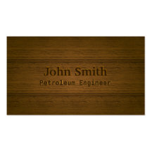 Wood Embossing Petroleum Engineer Business Card