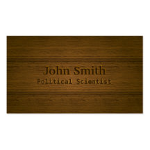 Wood Embossing Political Scientist Business Card