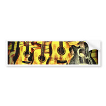 Wood Grain Acoustic Guitars Bumper Stickers