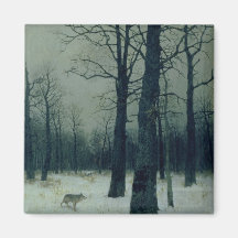 Wood in Winter, 1885 Fridge Magnets