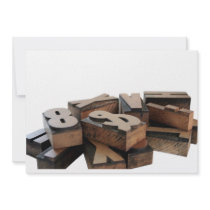 wood letters invitation