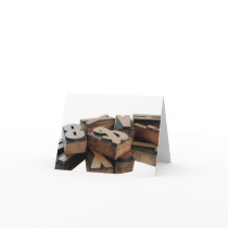 wood letters notecard
