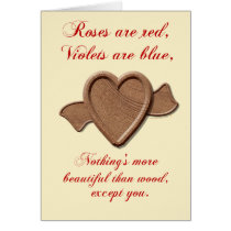 Wood Love Wooden Heart Card Template