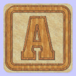 Wood Monogram A stickers