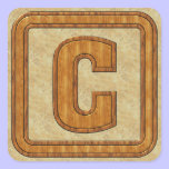 Wood Monogram C stickers