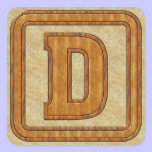 Wood Monogram D stickers