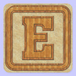 Wood Monogram E stickers