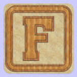Wood Monogram F stickers