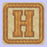 Wood Monogram H stickers