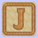 Wood Monogram J stickers