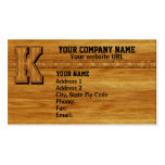Wood Monogram K Business Card Templates