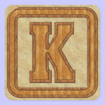 Wood Monogram K stickers