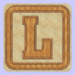 Wood Monogram L stickers