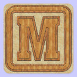 Wood Monogram M stickers