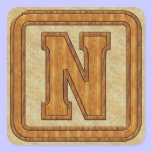 Wood Monogram N stickers