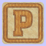 Wood Monogram P stickers