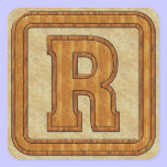 Wood Monogram R stickers