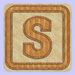 Wood Monogram S stickers