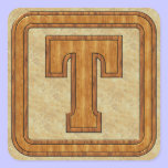 Wood Monogram T stickers