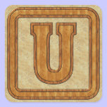 Wood Monogram U stickers