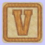 Wood Monogram V stickers