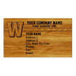 Wood Monogram W Business Card