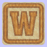 Wood Monogram W stickers