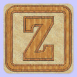 Wood Monogram Z stickers
