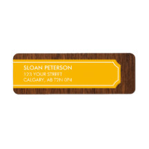 Wood Orange Address Label