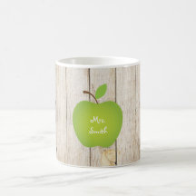 Wood Panel Green Apple Teacher's Coffee Mug