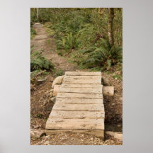 Wood Plank Bridge Path Poster