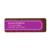 Wood Purple Address Label