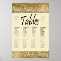Wood Rings, Gold Tint Seating Chart Posters
