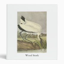 Wood Stork, John Audubon 3 Ring Binder