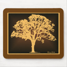 Wood tone Tree silhouette mousepad