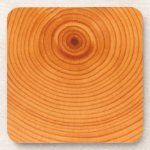 Wood tree rings coaster