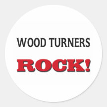 Wood Turners Rock Round Stickers