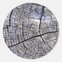 Wood Wooden Round Sticker
