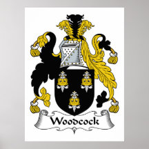 Woodcock Family Crest Poster
