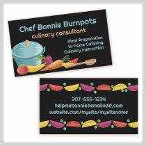 woodcut culinary mixing spoon veggies business car