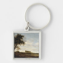 Wooded Landscape (oil on panel) Keychain