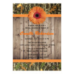 Wooden and Orange Daisy Bridal Shower Invitation