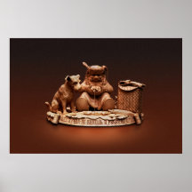 Wooden Art by Yuri Firsanov: Fisherman Poster