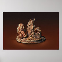 Wooden Art by Yuri Firsanov: Mushroomer Posters