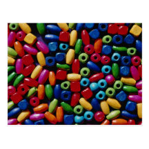Wooden beads post cards