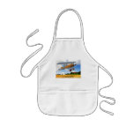 Wooden Biplane Over Farm Fields Apron