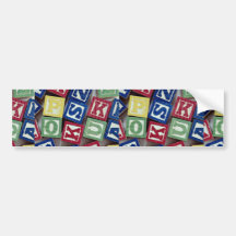 Wooden blocks with alphabets for kids bumper sticker